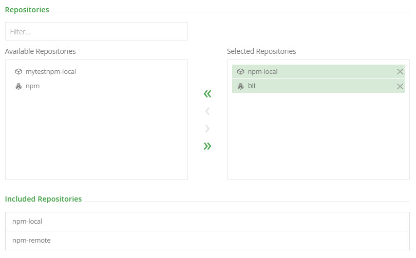 NPM virtual repository creation in Artifactory UI