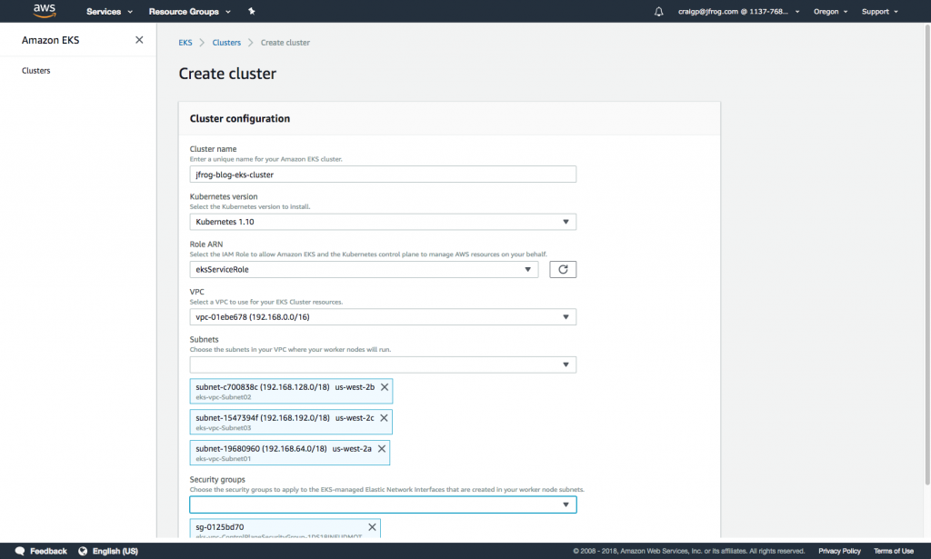 AWS EKS Cluster Configuration