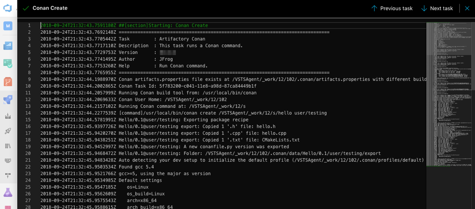 Push task buildinfo to artifactory