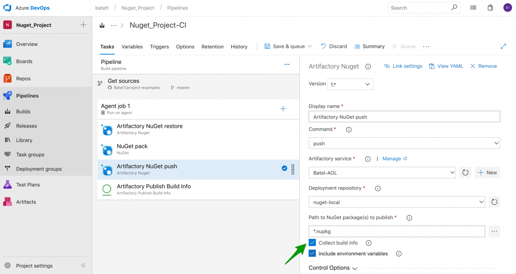 NuGet Package Management in Azure DevOps Build Pipelines JFrog