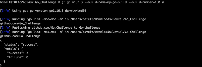 Publish Go Packages to Artifactory