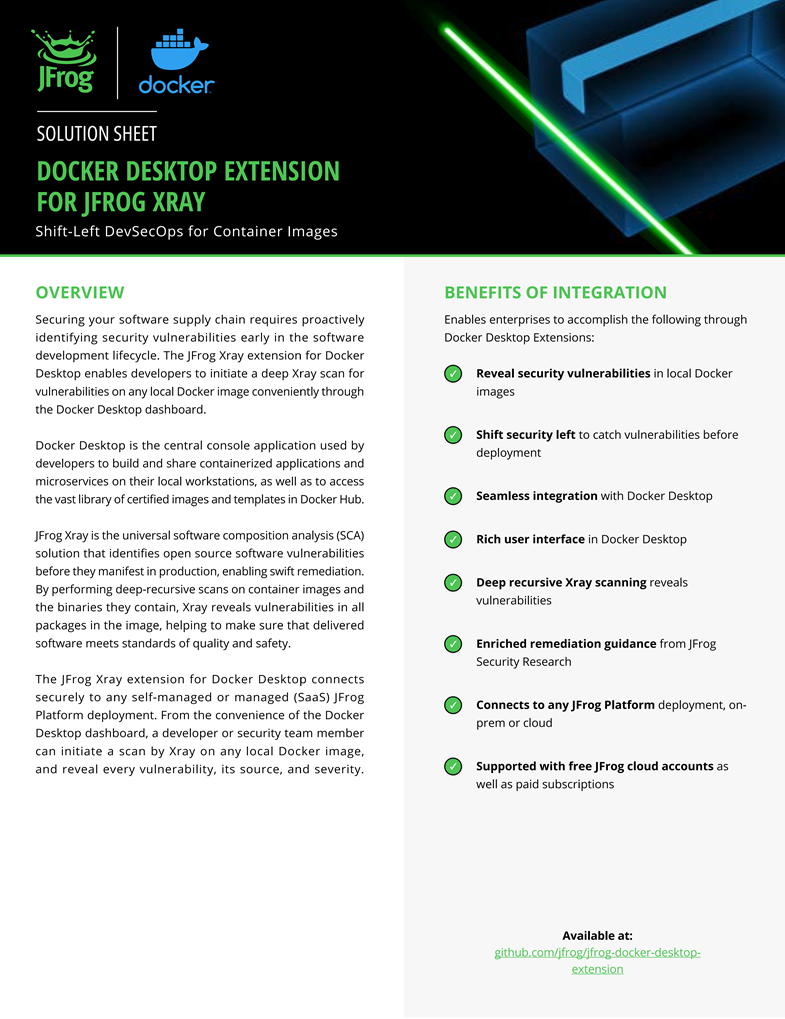 Docker Desktop Extension for JFrog Xray | JFrog