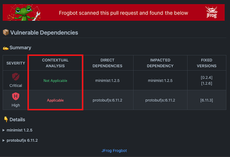 example of CVEs found