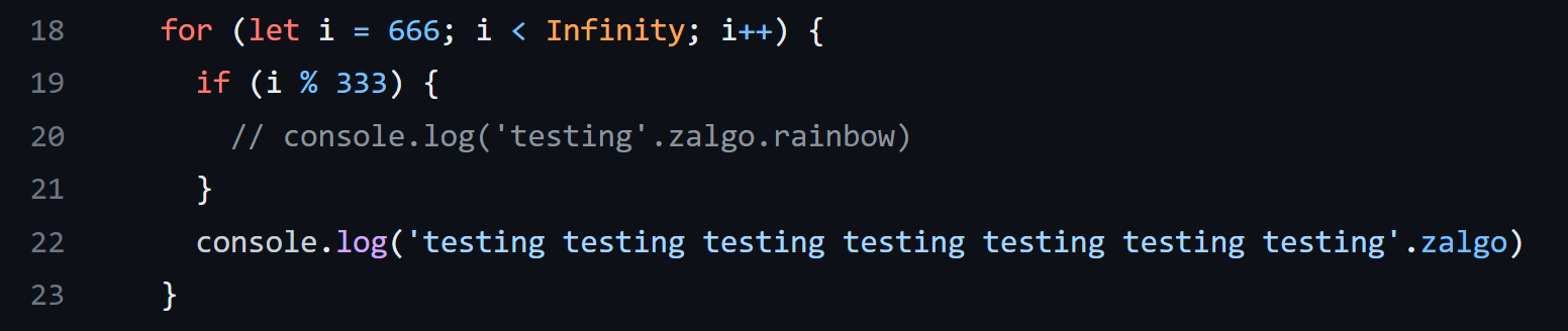 infinite loop in code