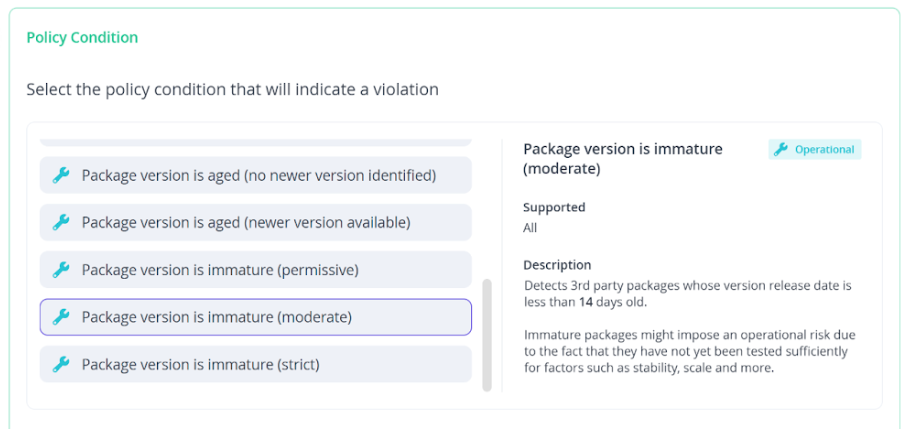 JFrog Curation policy conditions