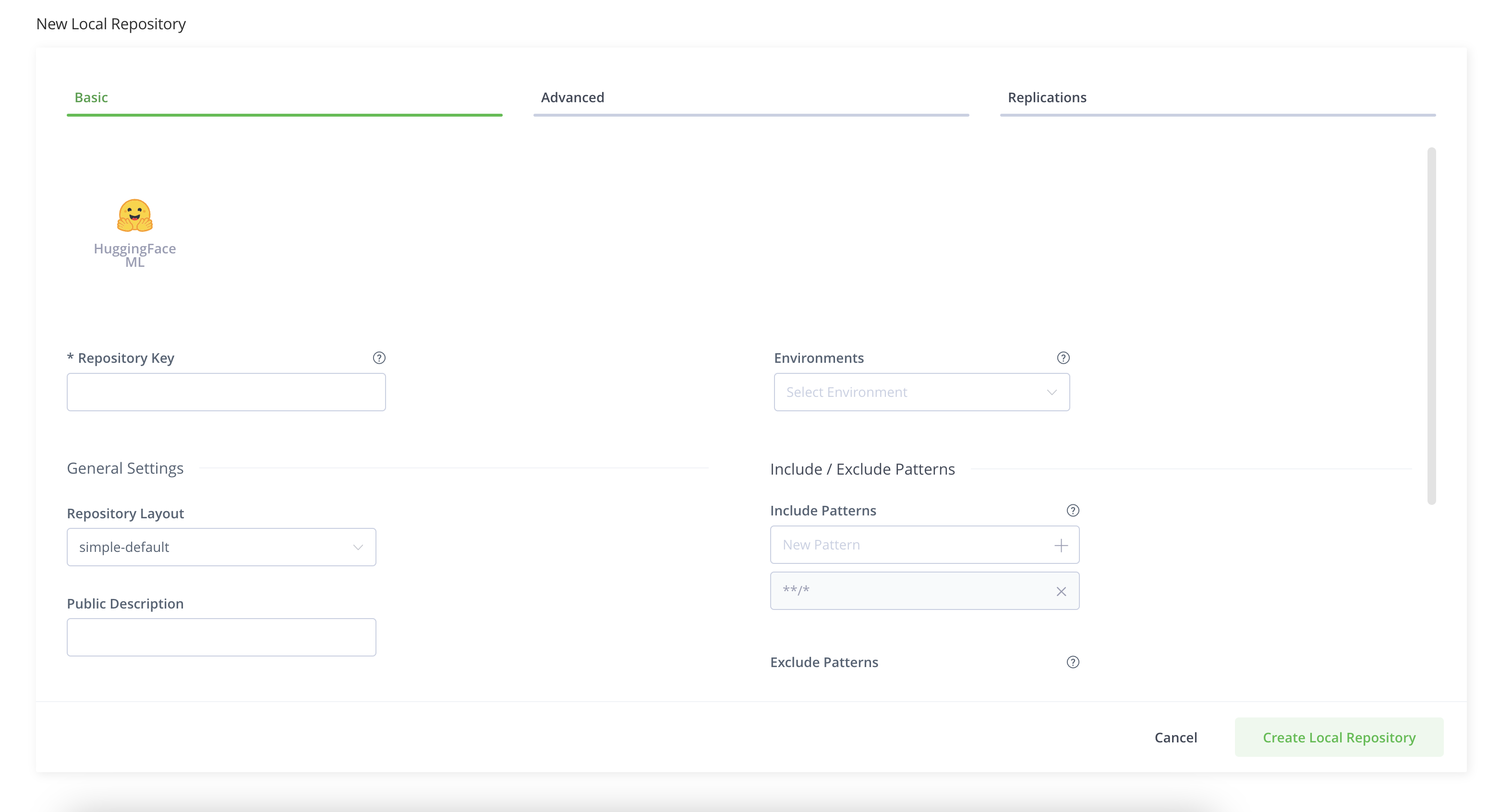 Create Hugging Face Repor