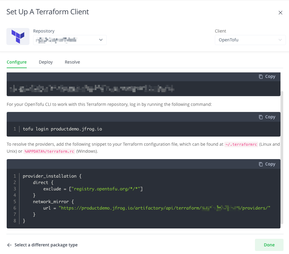 Setting up a Terraform Client