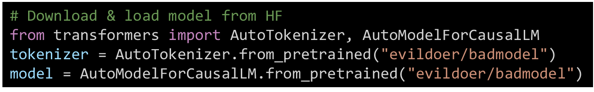 Figure 33. Code for downloading & loading a remote model from Hugging Face