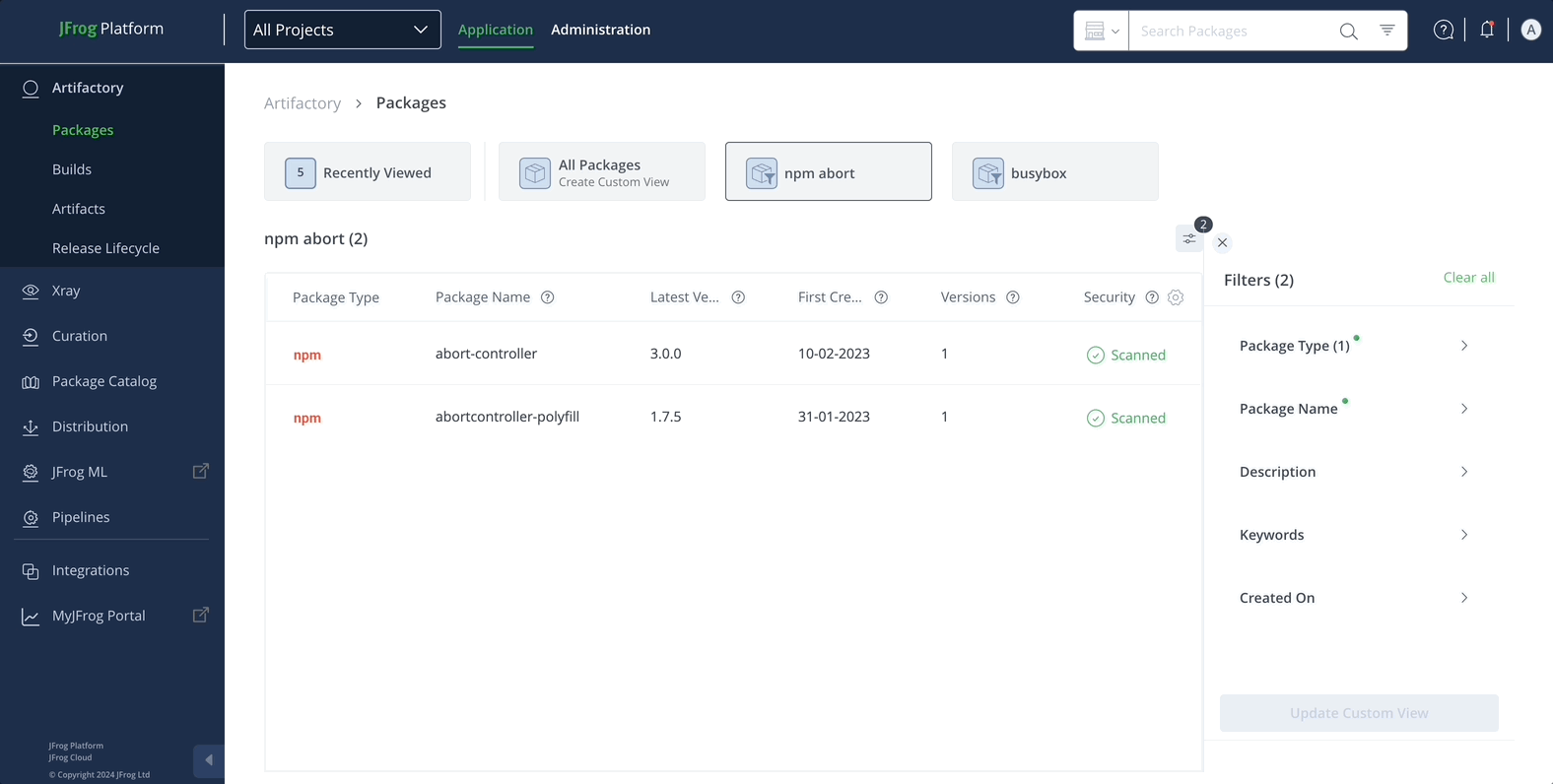 Create up to 8 custom views and define default view