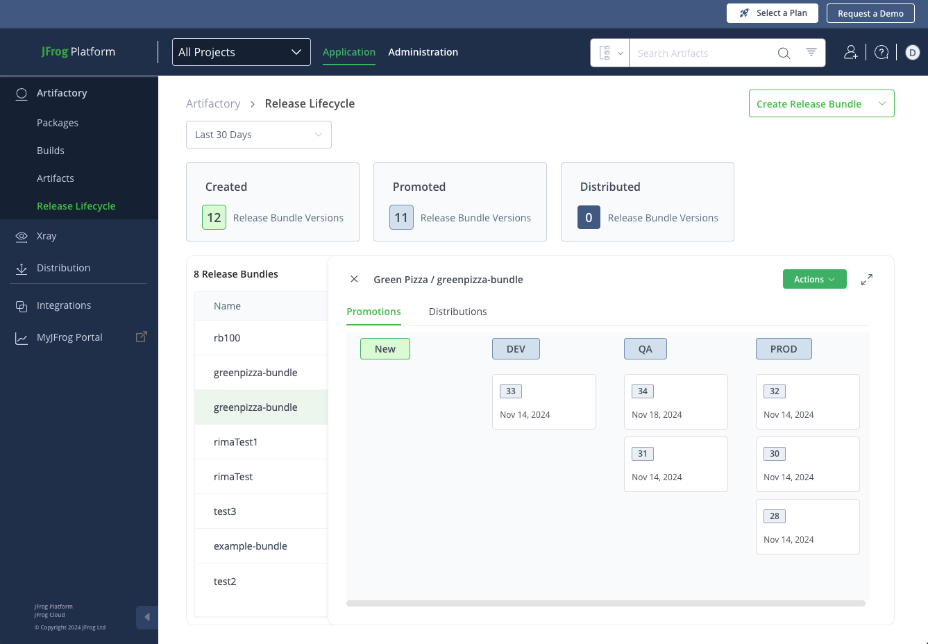 JFrog RLM interface1