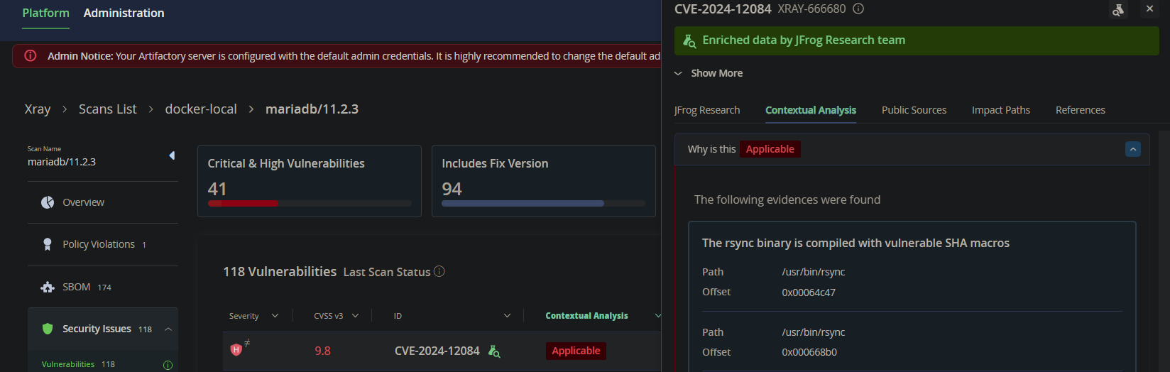 Applicable CVE Table