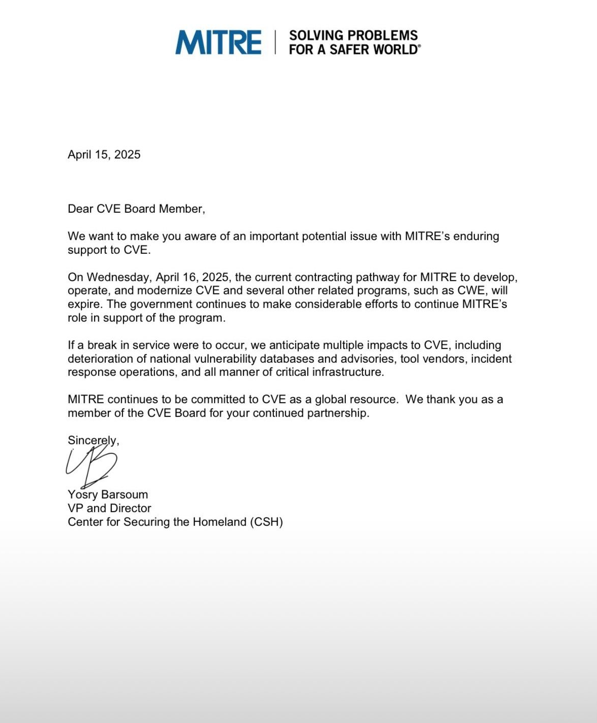 Official MITRE CVE Letter image5