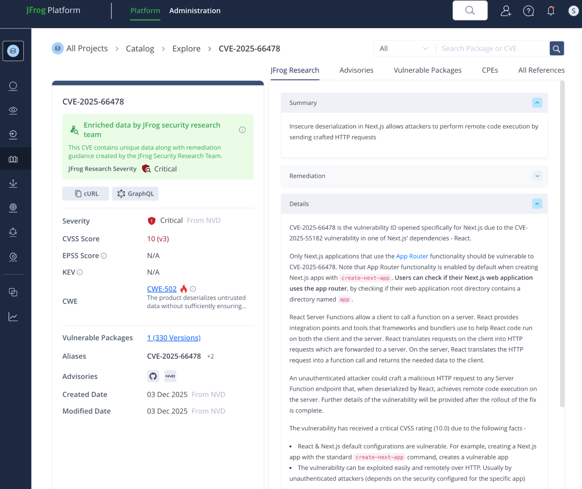 JFrog React2Shell - image2