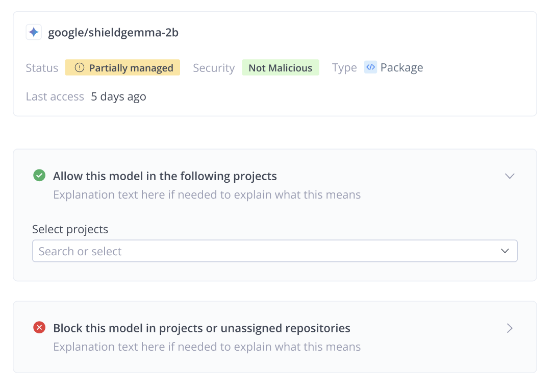 Manage existing usage