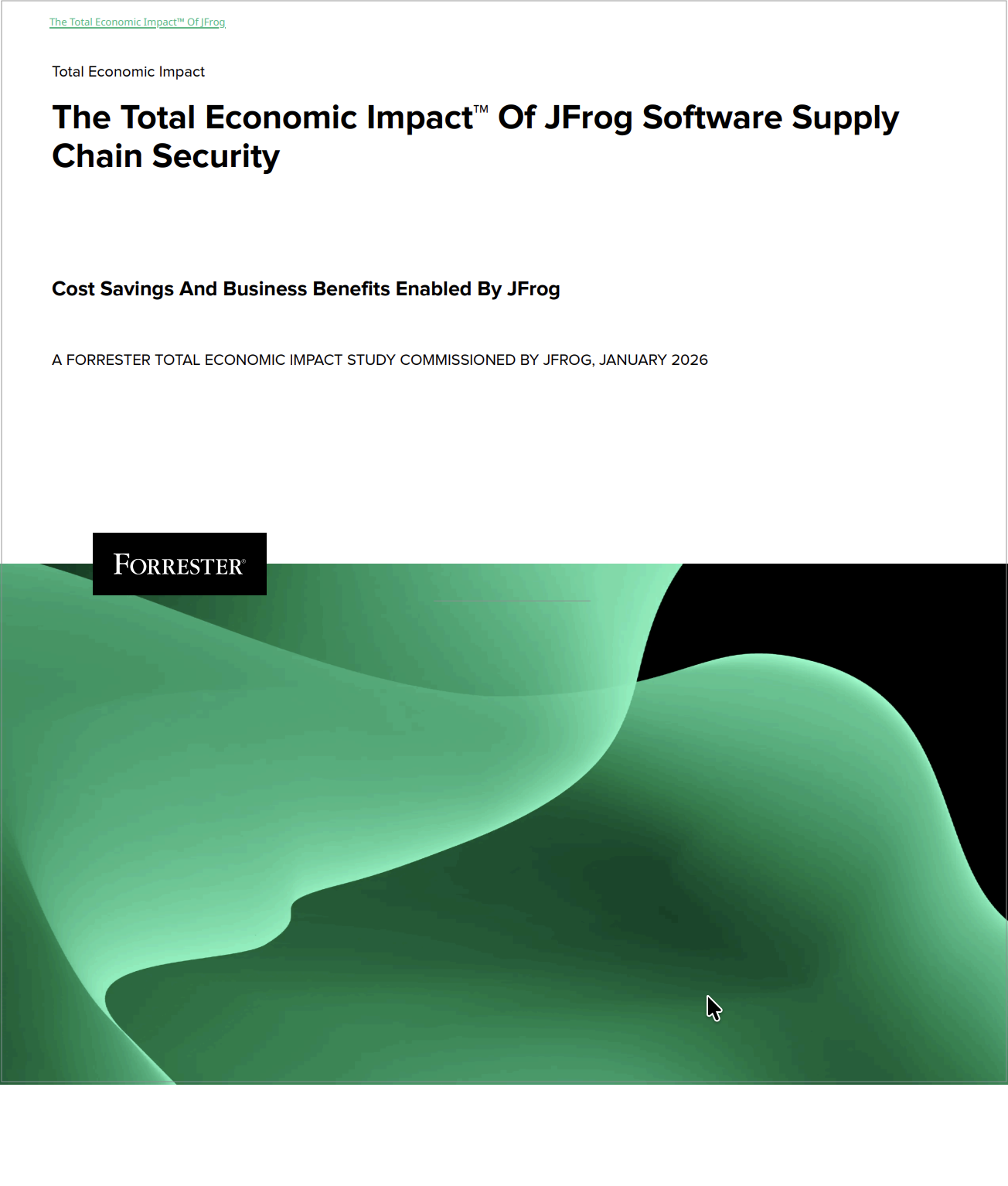 Total Economic Impact of JFrog Security   Cover