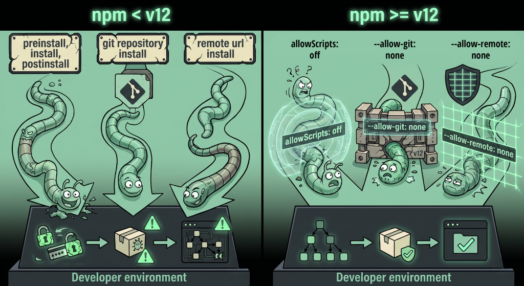 npm 12 - Before and After